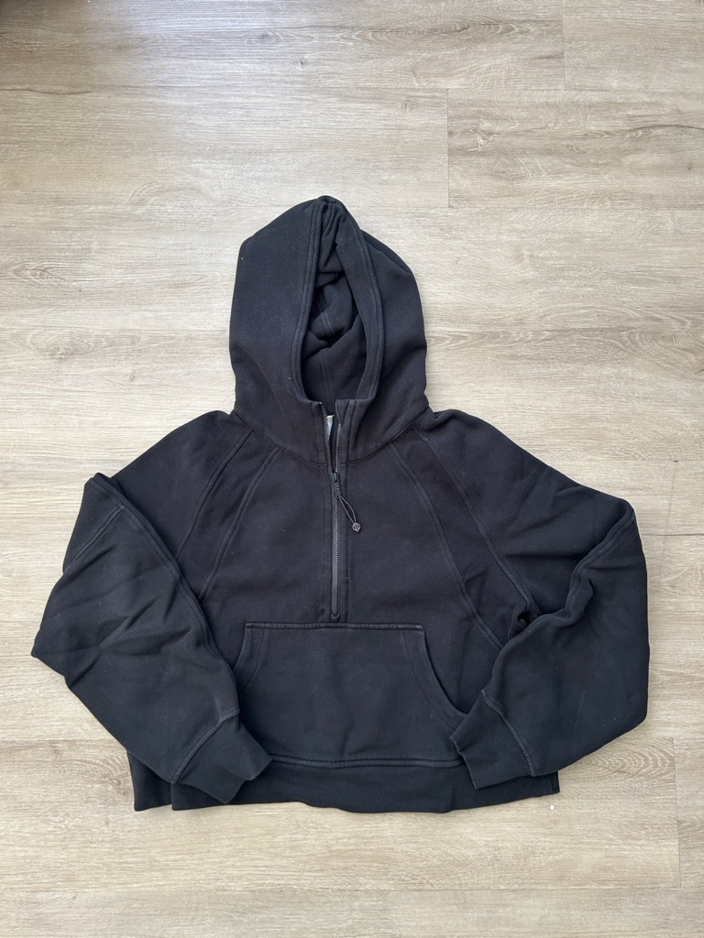 lululemon athletica Black Half-Zip Hooded Sweatshirt